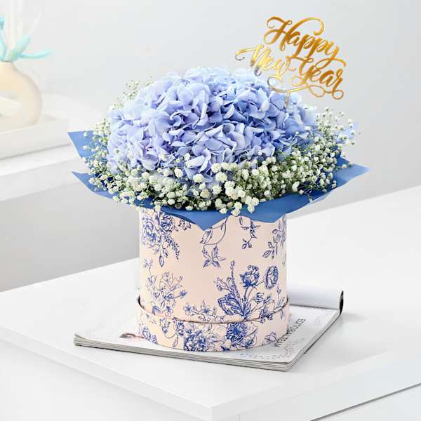 Blossoming Hydrangea New Year Arrangement