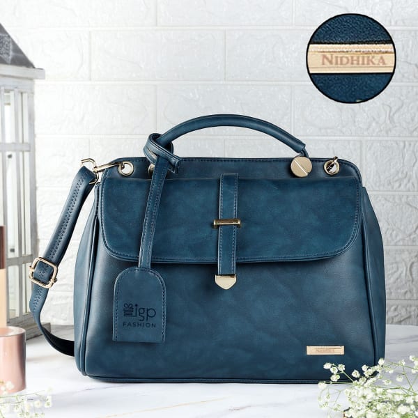 Blue Personalized Handbag For Women
