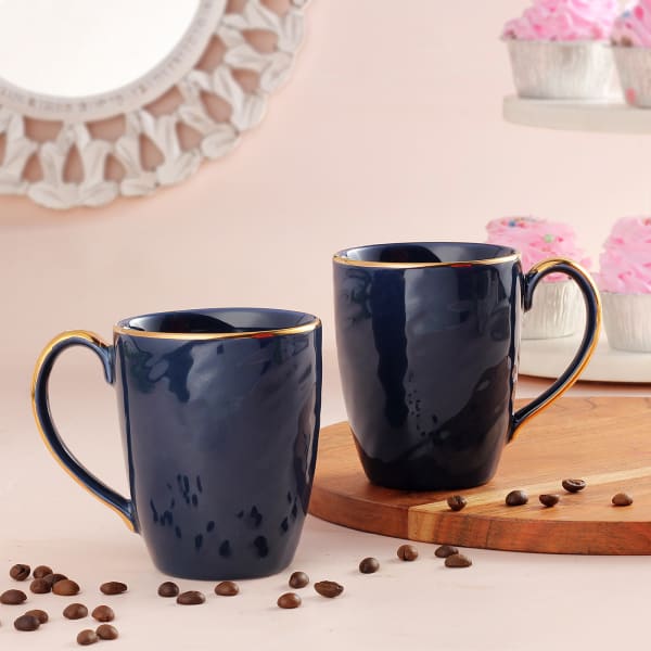 Blue Porcelain Set of 2 Cups