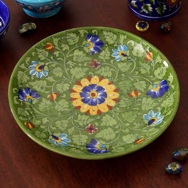 Blue Pottery Decorative Plate Gift Send Home And Living Gifts
