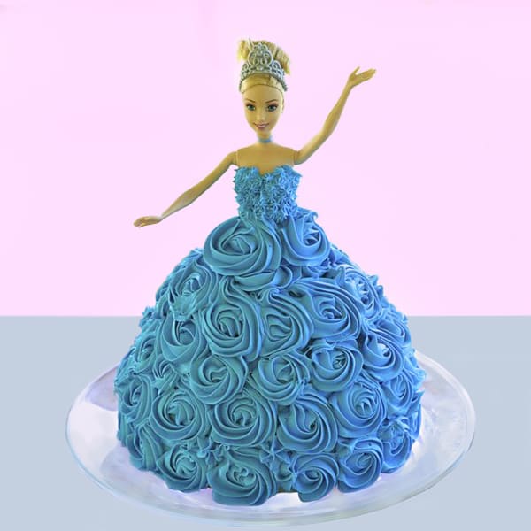 Blue Rose Dress Barbie Cake (2.5 Kg)