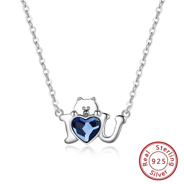Blue Swarovski Heart Pendant
