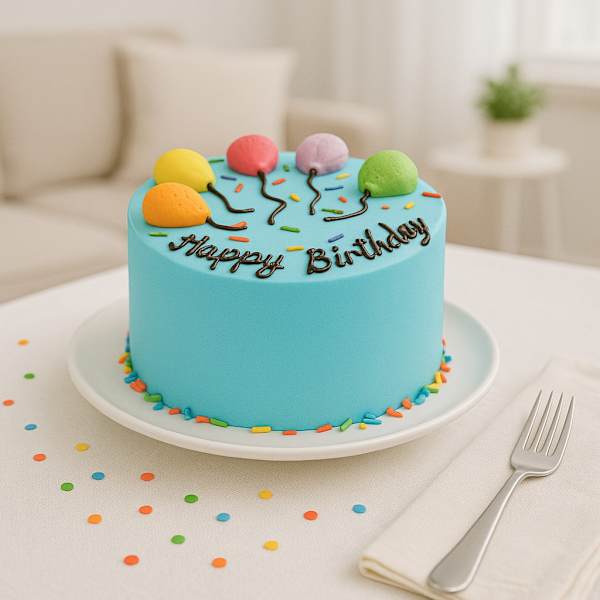Blue Vanilla Birthday Bliss Cake (1 Kg)