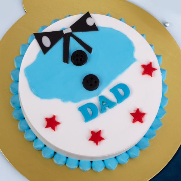 Bluetiful Bow Cream Cake For Dad (1 kg)