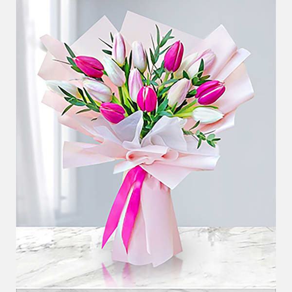 Blushing Pink Tulip Bouquet