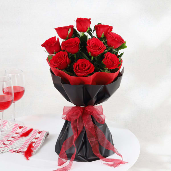 Blushing Red Roses Bouquet