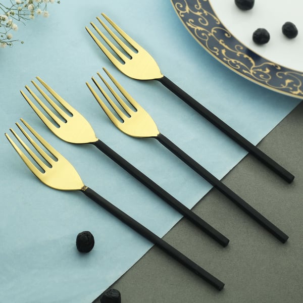 Bold Black Forks (Set of 4)