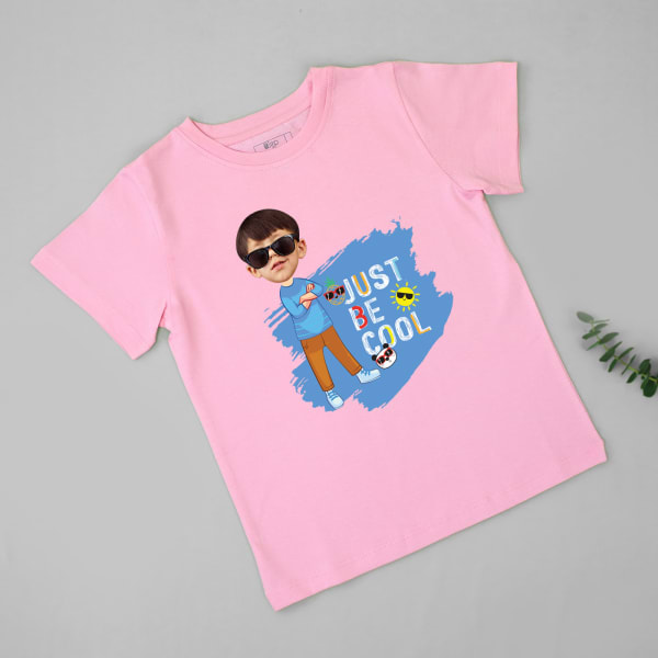 Born Cool Personalized Tee For Kids - Pink