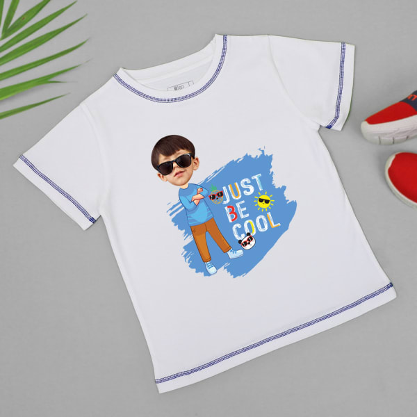 Born Cool Personalized Tee For Kids - White