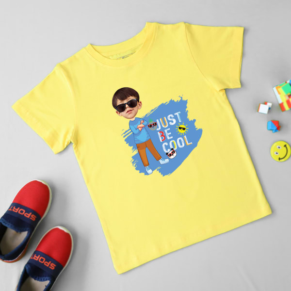 Born Cool Personalized Tee For Kids - Yellow