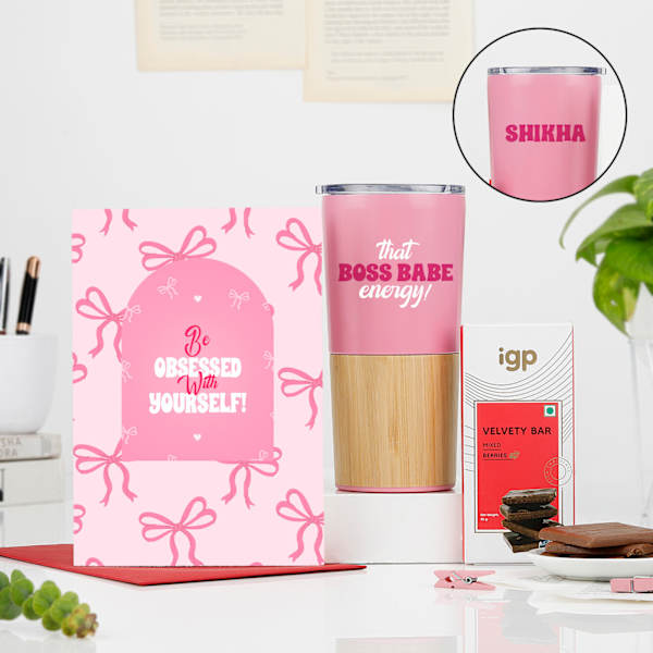 Boss Babe Personalized Treats And Tumbler Hamper