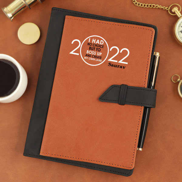 Boss Up Personalized Diary With Card Holder And Pocket