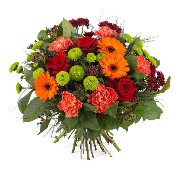 Bouquet in warm shades and greens