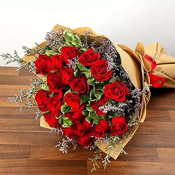 BOUQUET OF 24 RED ROSES
