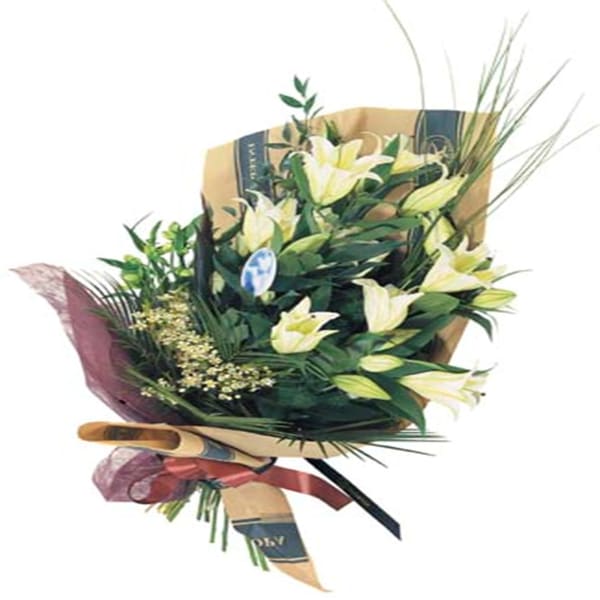 Bouquet of Cut Flowers with casablanca lilies