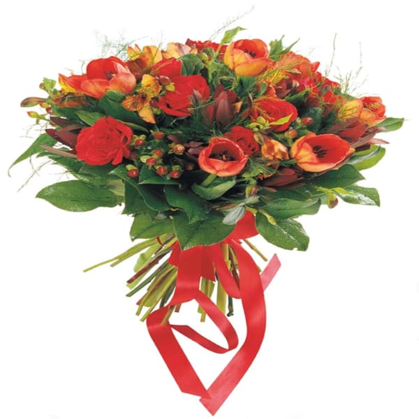 Bouquet of Mixed Cut Flowers (red)