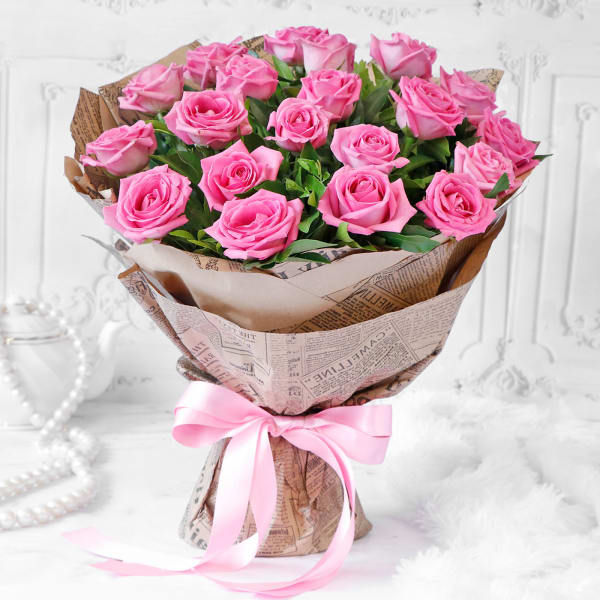 Bouquet of Pink Roses (20 stems)