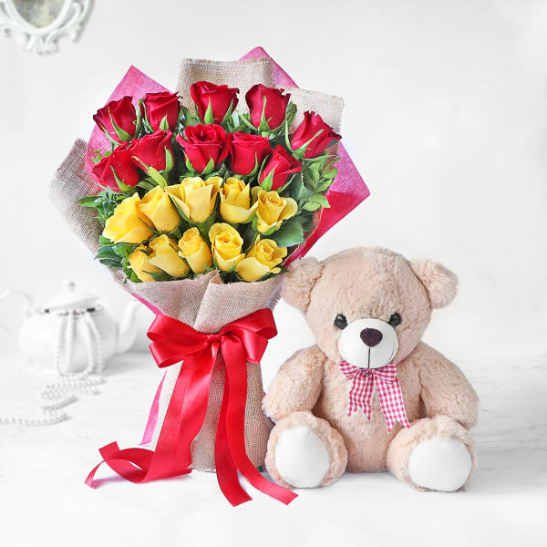 roses and teddy bear delivery