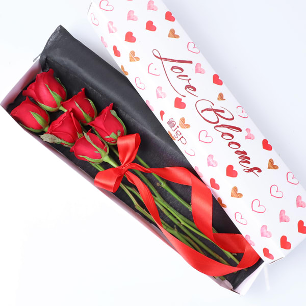Box Of 6 Romantic Roses