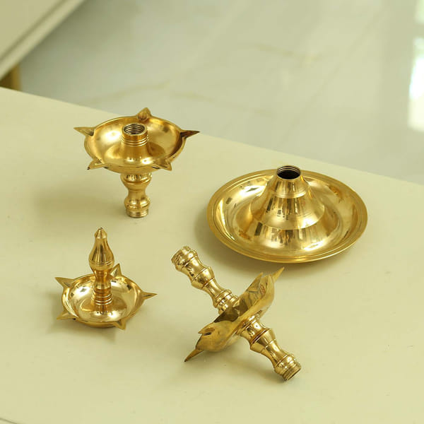 Brass Three Steps Metal Diya Gift/Send Diwali Gifts