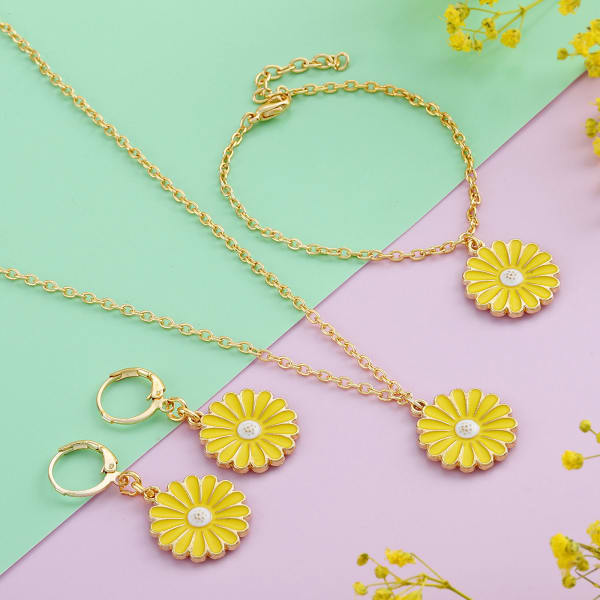 Breezy Sunflower Jewellery Set for Girls