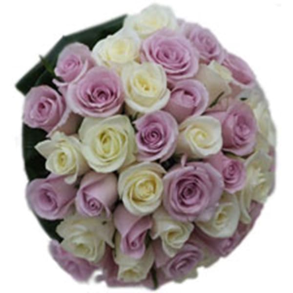 Bridal White and Lilac Roses bouquet