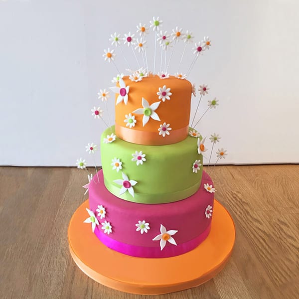 Bright Colourful Flowery Cake (5 Kg)