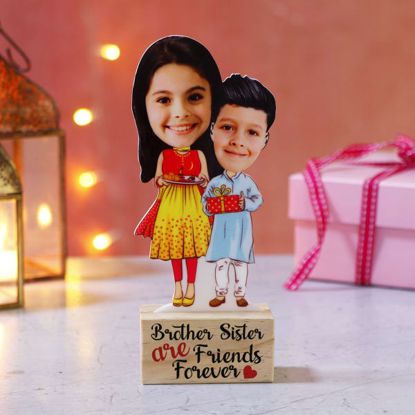 Brother Sister Personalized Caricature Stand