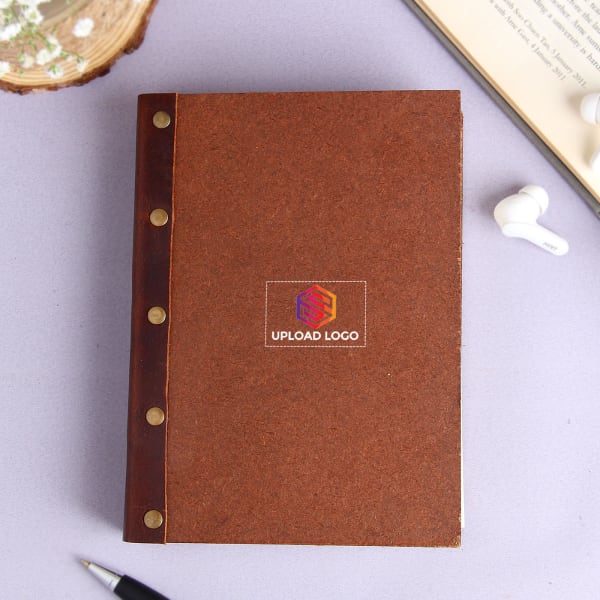 Brown Leathjer Journal - Customized WIth Logo