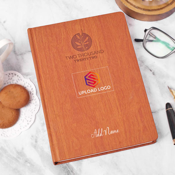 Brown Timber 2022 Diary - Customized With Name And Logo