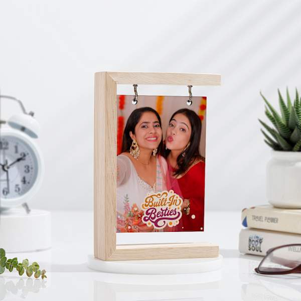 Built-In Besties Personalized Wooden Photo Holder For Siblings