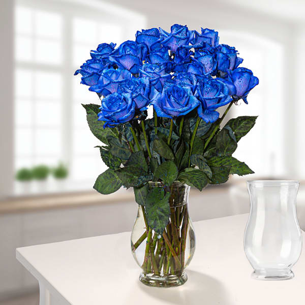 Bunch of blue roses