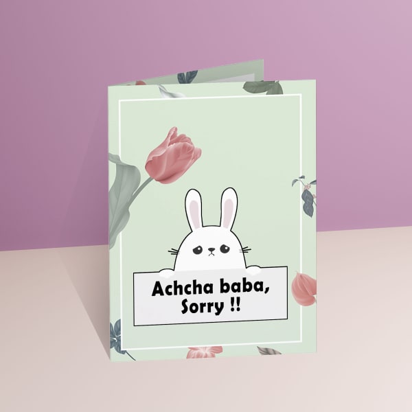Bunny Personalized A5 Sorry Card