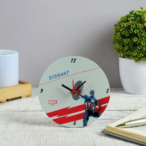 Captain America Personalized Table Clock