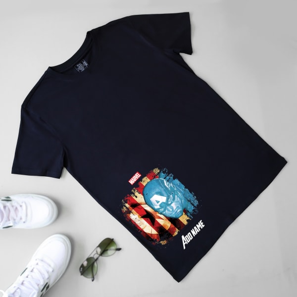 Captain America Personalized Tee For Men Black