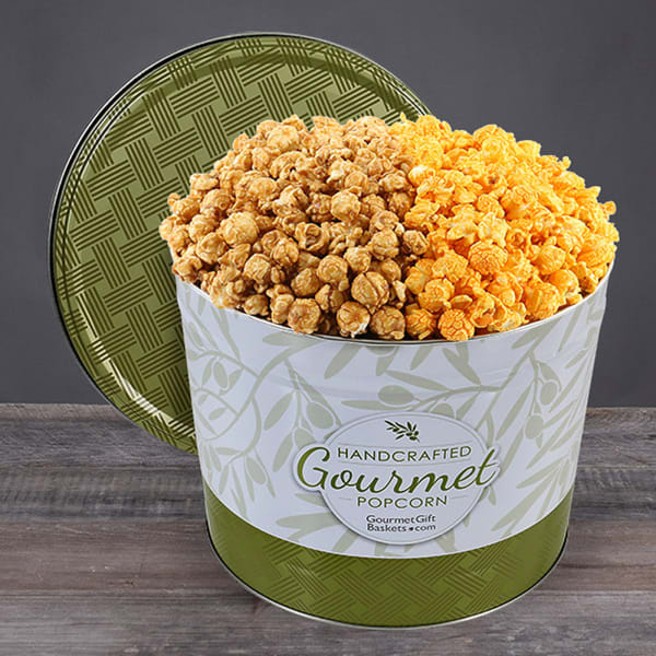 Caramel & Cheddar Popcorn Tin - 2 Gallon