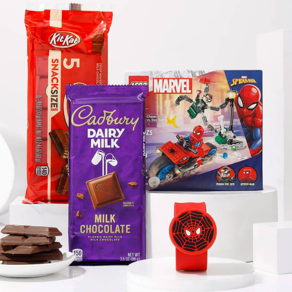 Cartoon Rakhi And Sweet Delights Hamper