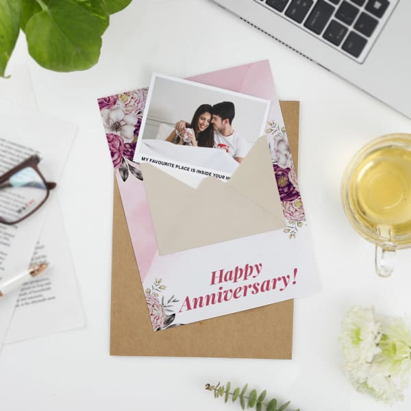 Celebrating Us - Personalized Anniversary Greeting Card With Envelope
