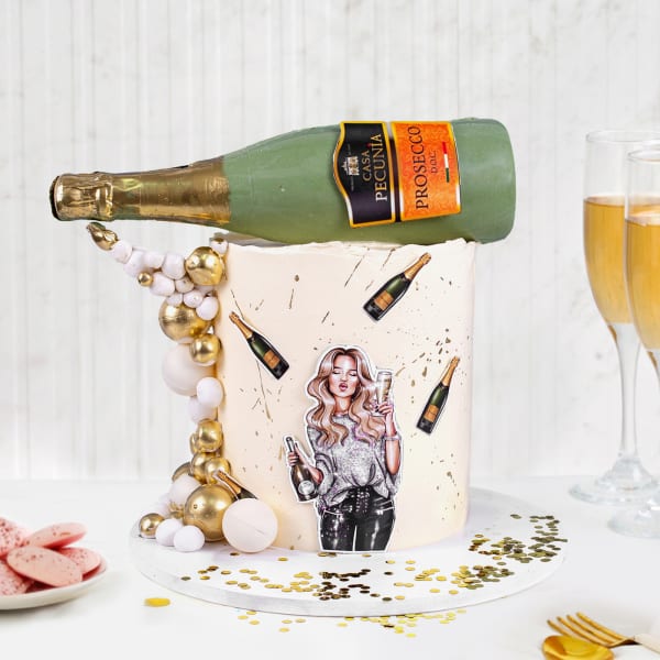 Champagne Celebrations Semi-Fondant Cake (1.5 Kg)
