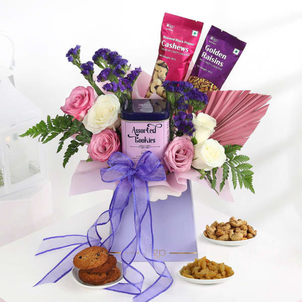 Charming Floral Nutty Hamper