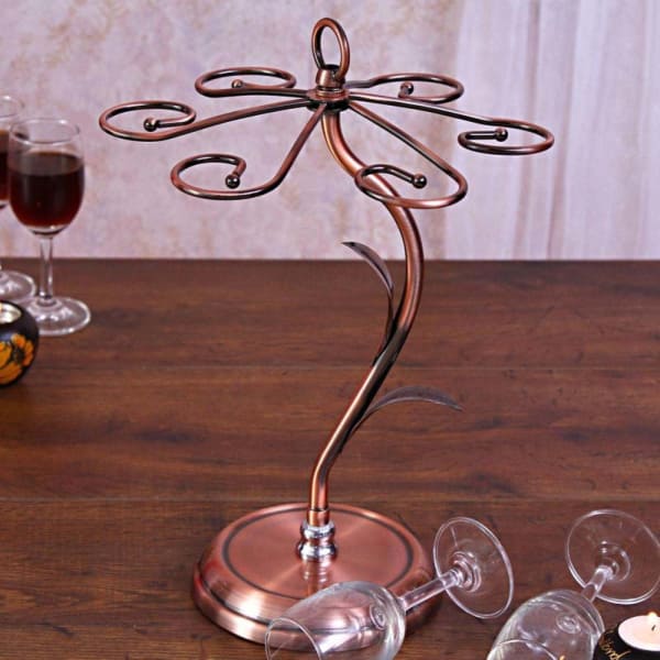 Charming Iron Wine Glass Holder