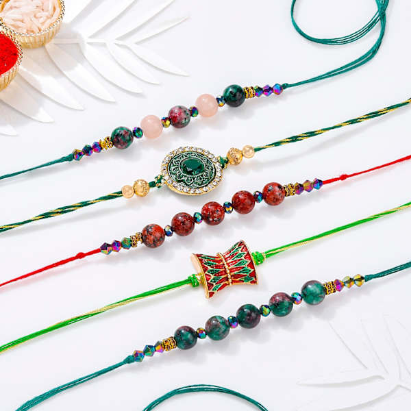Charming Marble And Damru Rakhis - Set Of 5