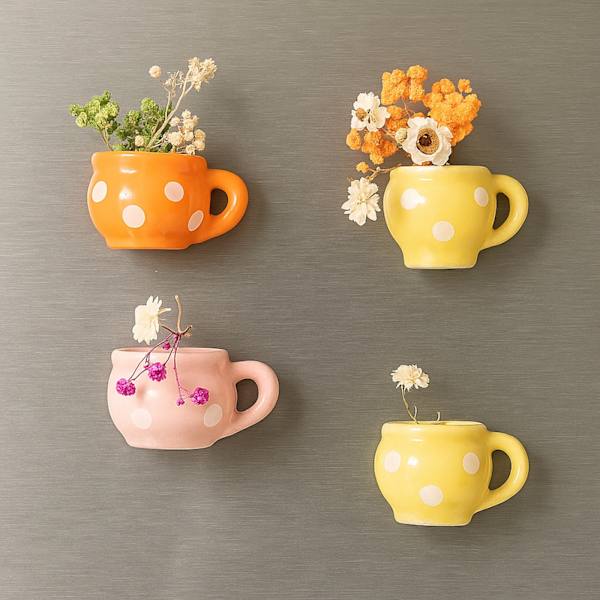 Charming Pastel Cup Fridge Magnets