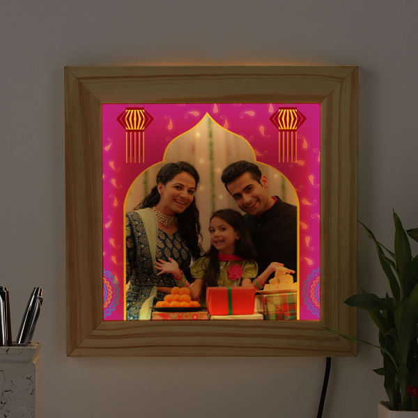 Cheerful Diwali Personalized Wooden Photo Frame