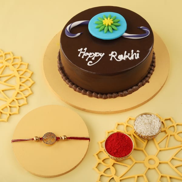 Choclolate Cake with Wishing Tree Rakhi