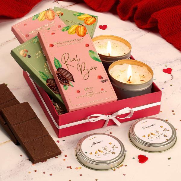 Chocolates And Candles Personalized Gift Hamper