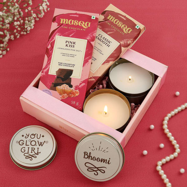 Chocolates And Candles Personalized Women's Day Gift Hamper