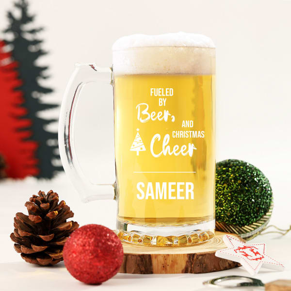 Christmas Cheer Personalized Beer Mug