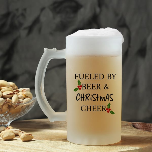 Christmas Cheer Personalized Frosted Beer Mug