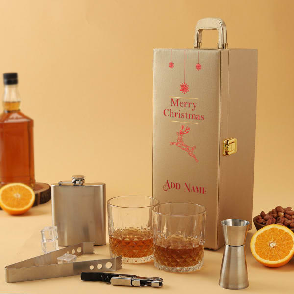 Christmas Edition Personalized Bar Set - Gold